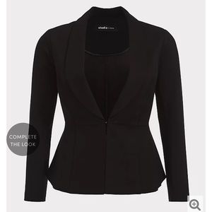 NEVER WORN Torrid Black Stretch Peplum Blazer